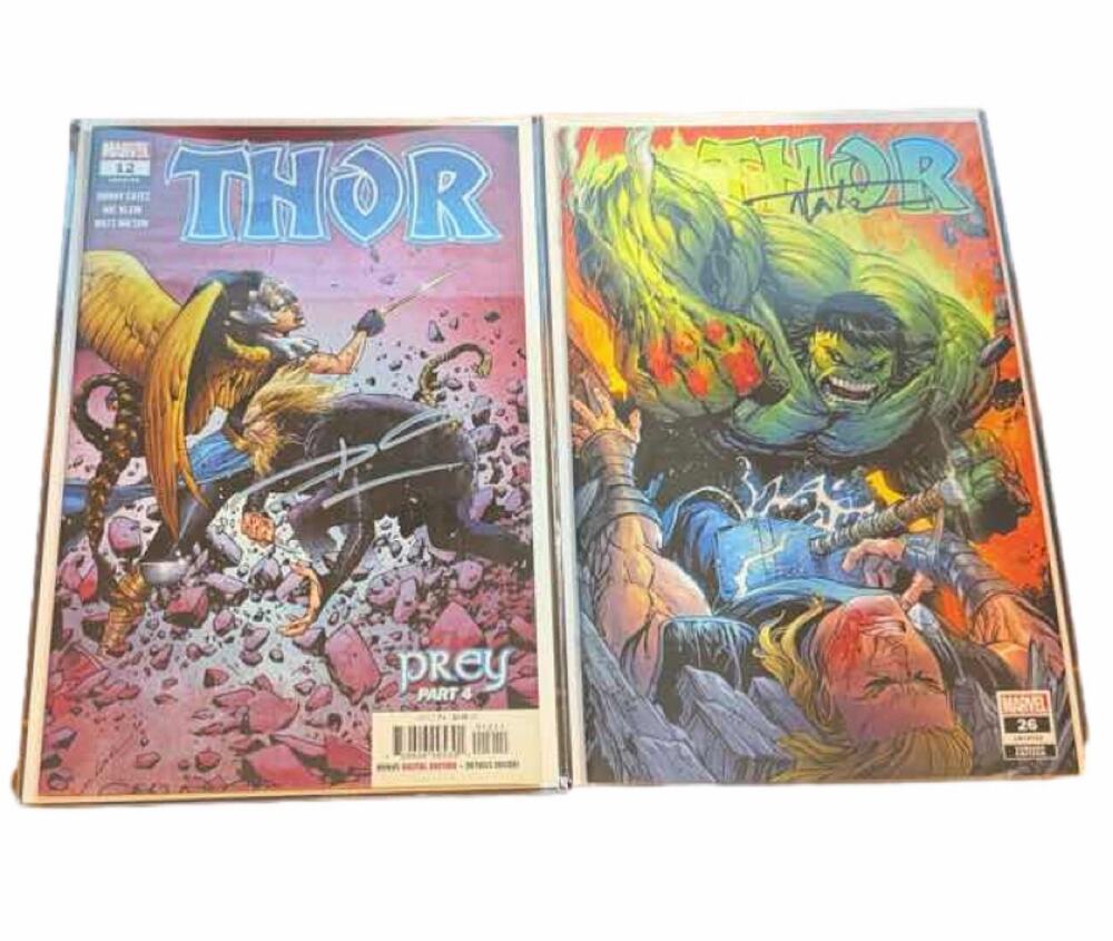 Thor #26 Banner of War Part 4 & Thor #25 Comic Book Lot Marvel SIGNED